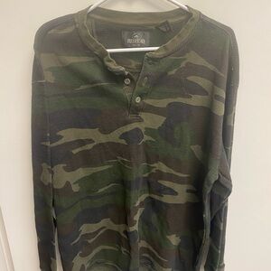 RedHead Green and Brown Camo Henley Long-Sleeve Shirt